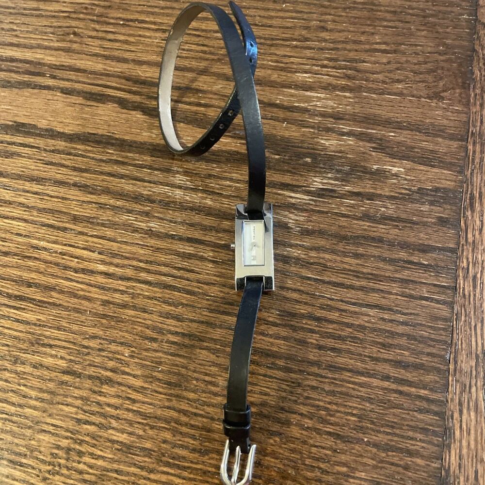 TED LAPIDUS Paris Vintage Women's Watch Leather Wrap Strap Slim Face
